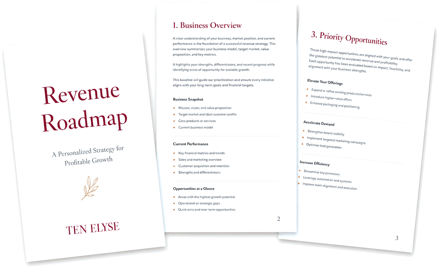 Revenue Roadmap cover and interior pages